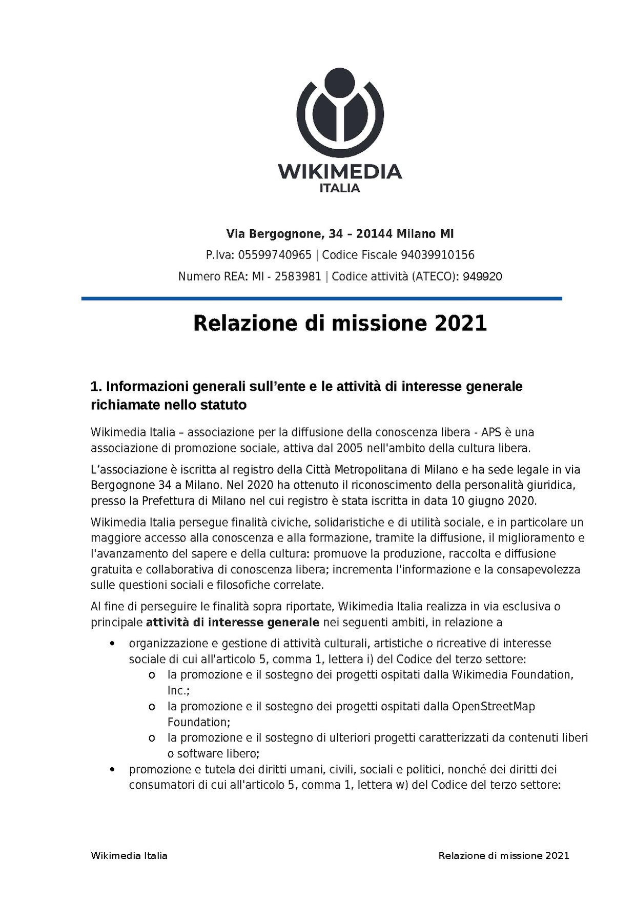Relazione di missione