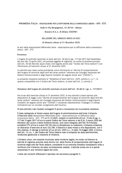 File:Relazione dell'organo di controllo al bilancio chiuso al 31 dicembre 2025.pdf