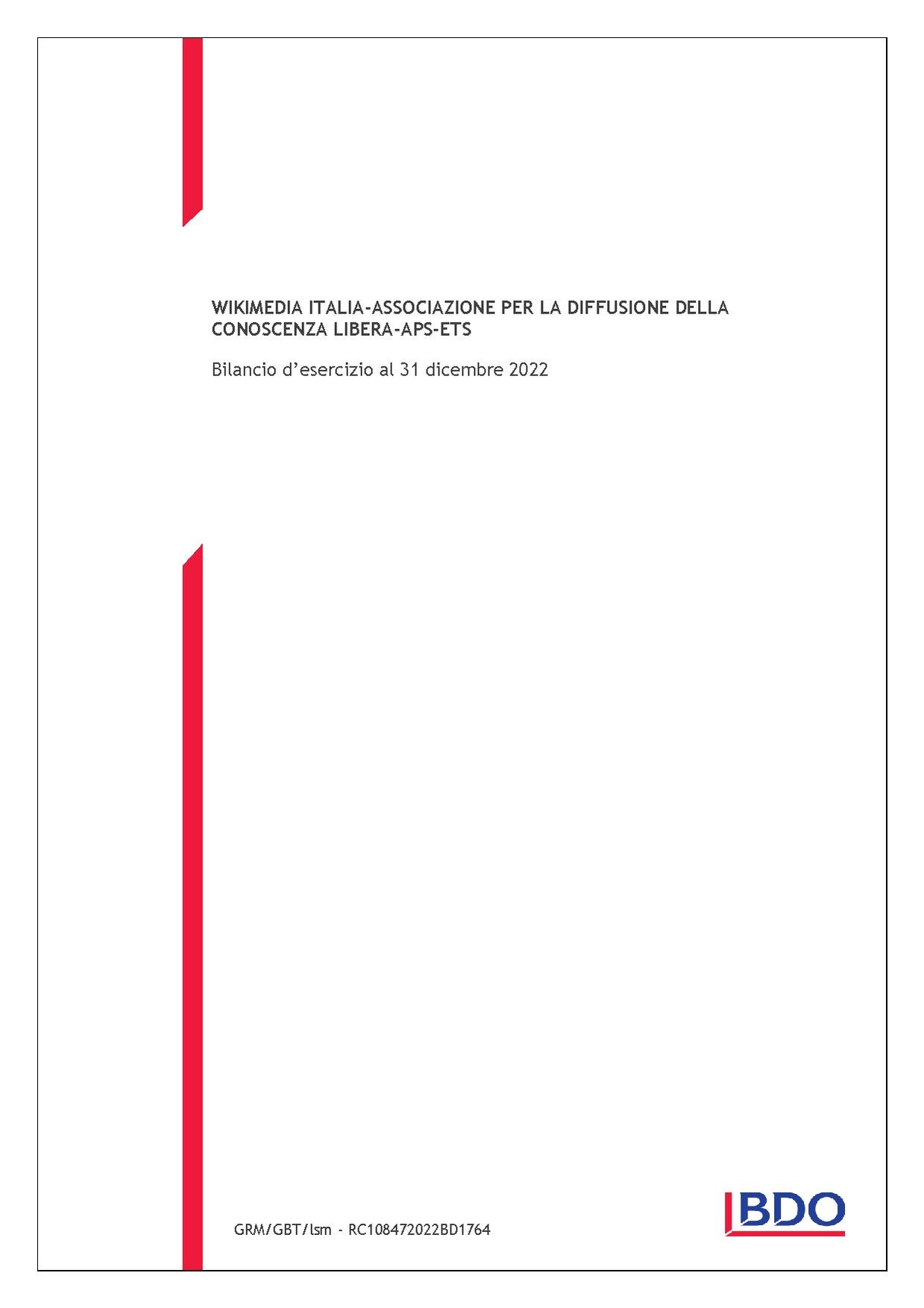 Relazione di revisione volontaria del bilancio