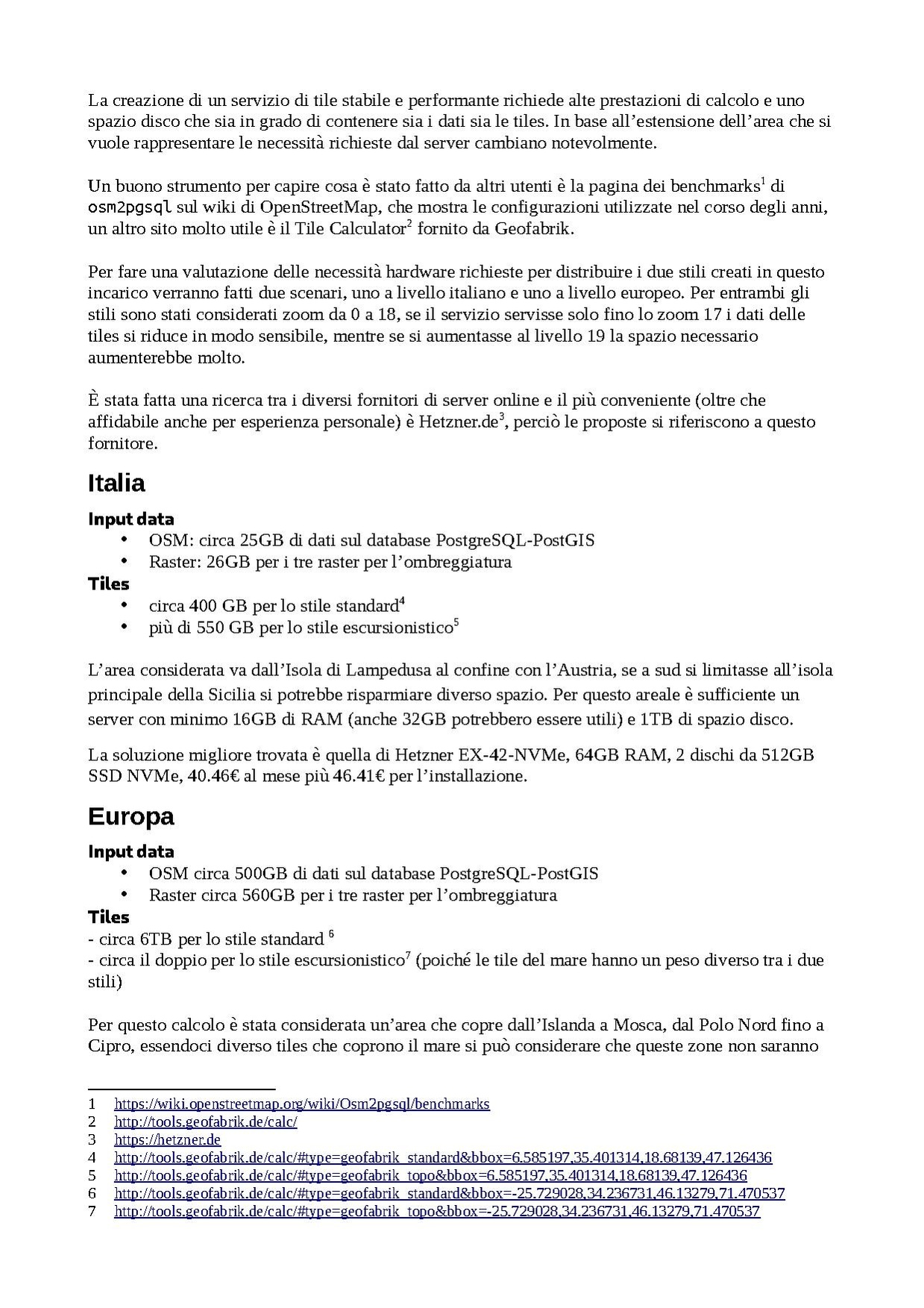 Documento di valutazione di soluzioni di hosting e loro prezzo