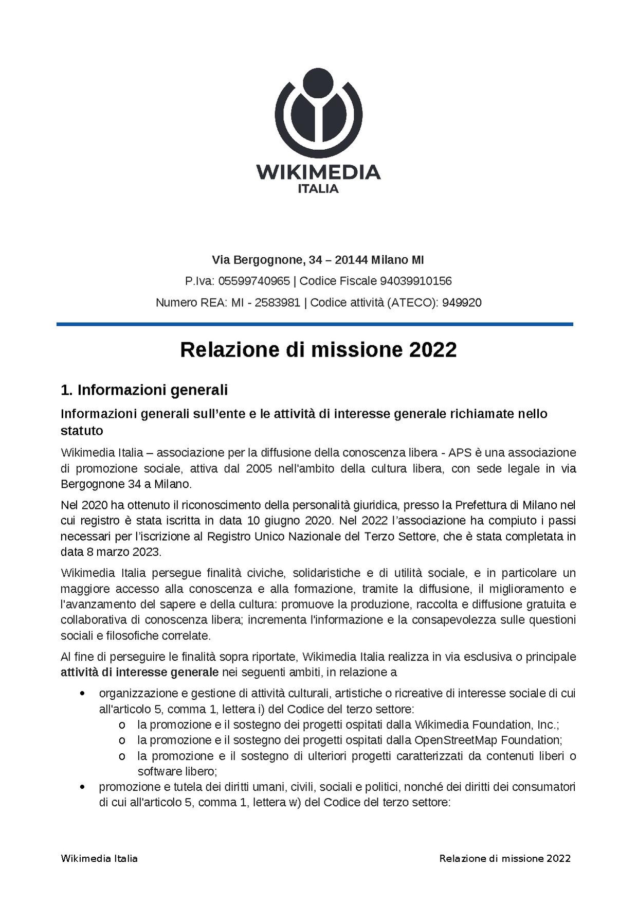 Relazione di missione