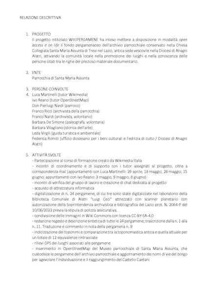 File:Relazione finale Parrocchia di Santa Maria Assunta - Archivio storico parrocchiale - bando MAB 2022.pdf