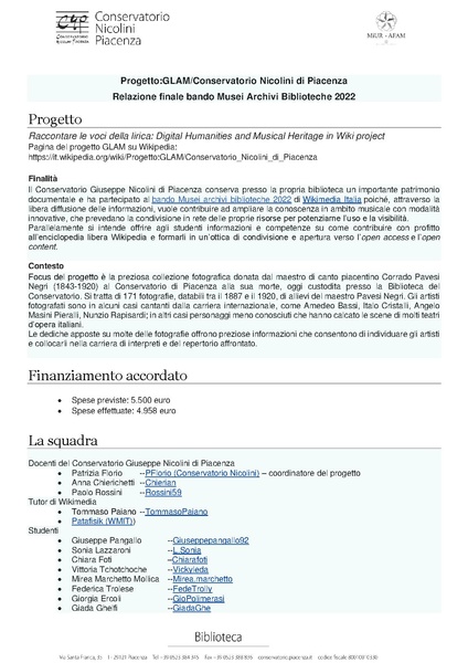 File:Relazione Conservatorio Nicolini bando GLAM 2022.pdf