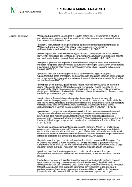 File:Rendicontazione 5x1000 accantonamento anno finanziario 2022.pdf