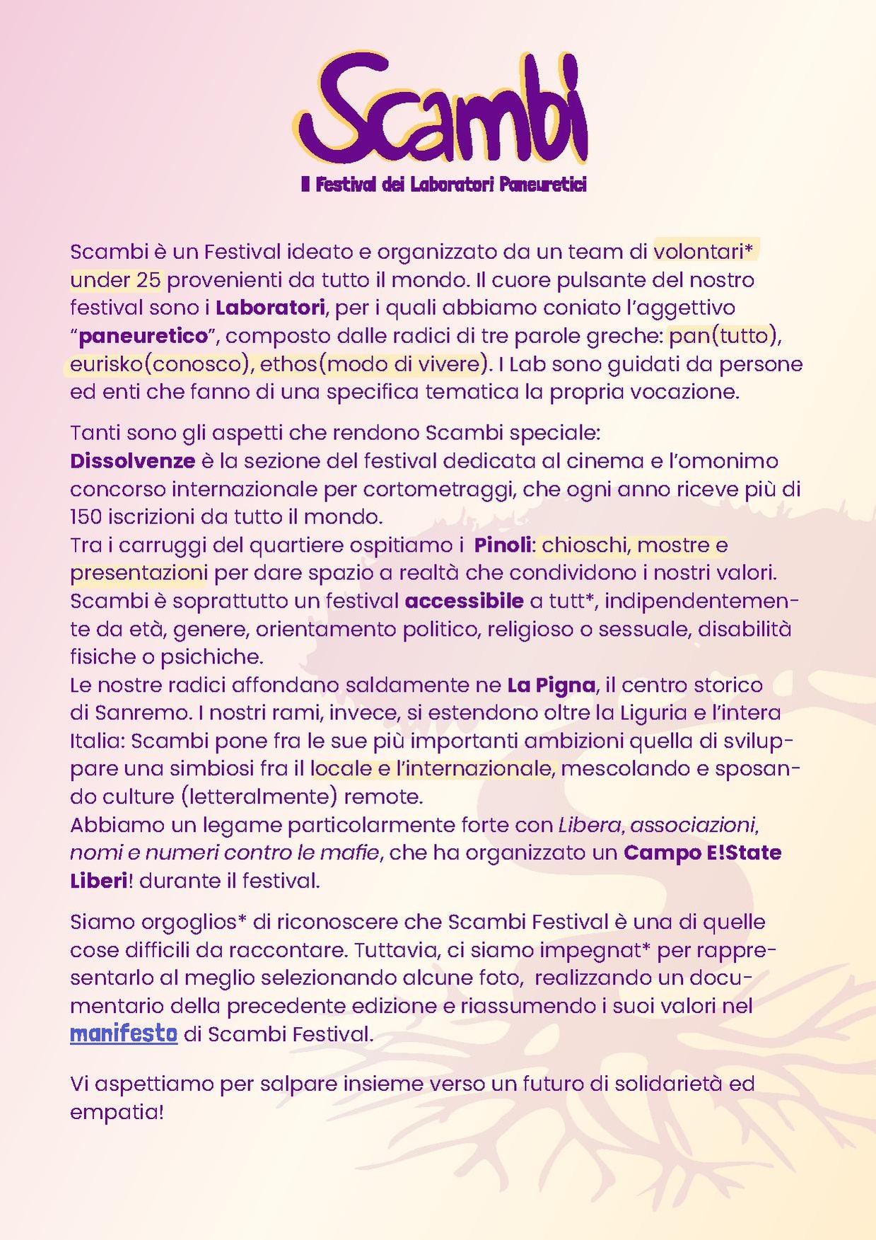Presentazione Scambi Festival