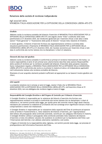 File:Relazione di revisione volontaria del bilancio al 31.12.24.pdf