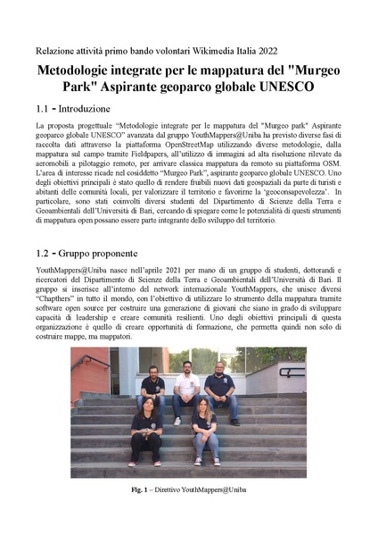 File:Primo bando per i progetti dei volontari 2022 - Relazione YouthMappersUniba.pdf