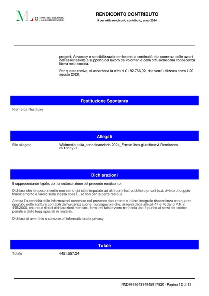 File:Rendicontazione 5x1000 anno finanziario 2024.pdf