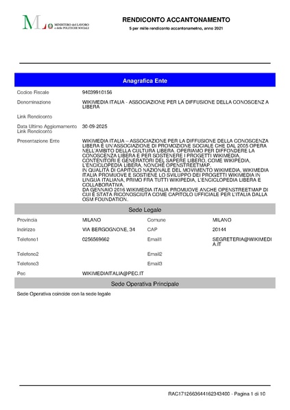 File:Rendicontazione 5x1000 accantonamento anno finanziario 2021.pdf