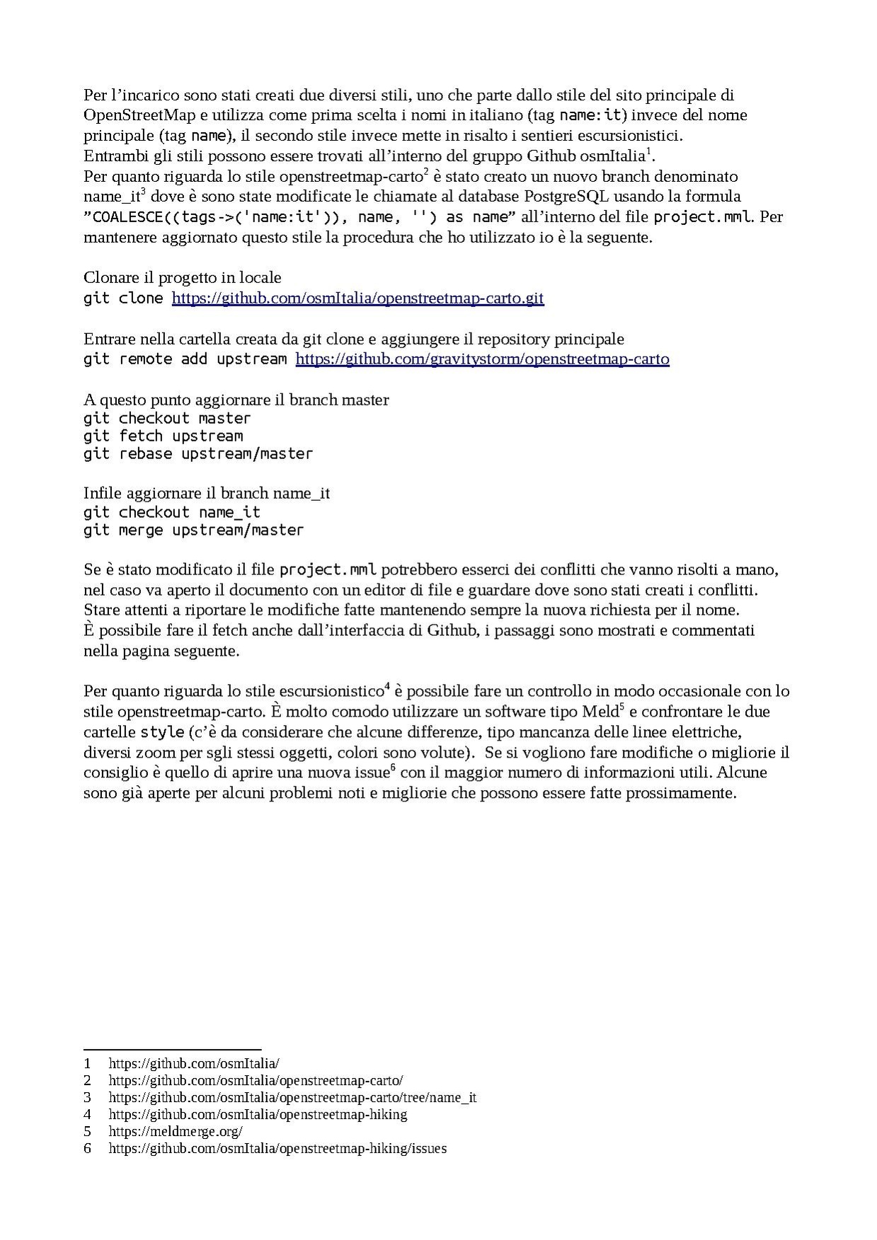 Documento di gestione dell'aggiornamento del servizio di stile scelto